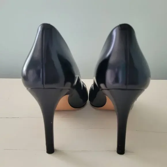 Via Spiga Black Patent Leather Stiletto Heels Double Buckle Pumps 9.5 - Picture 9 of 14